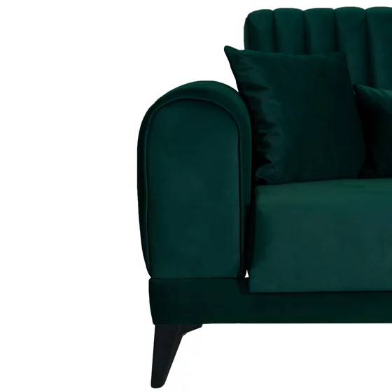 Canapea Extensibila Poema,  235x92x90 cm, Stofa, Verde picture - 5