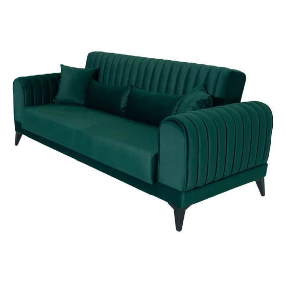 Canapea Extensibila Poema,  235x92x90 cm, Stofa, Verde picture - 2