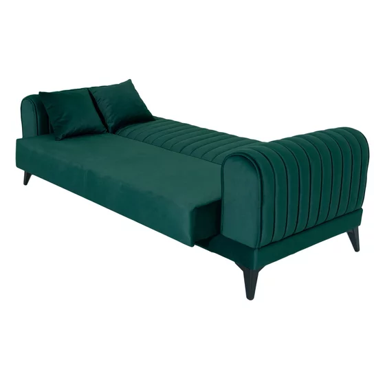 Canapea Extensibila Poema,  235x92x90 cm, Stofa, Verde picture - 3