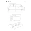 Canapea Extensibila Soft, 232x109x95 cm, Stofa - Gri picture - 4