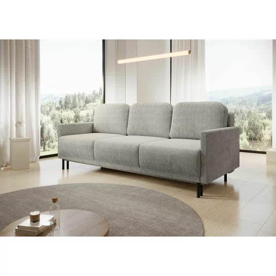 Canapea Extensibila Solo, 212x97x87 cm, Stofa POSO 100 Gri Deschis picture - 2