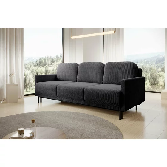 Canapea Extensibila Solo, 212x97x87 cm, Stofa POSO 60 Gri Inchis picture - 2