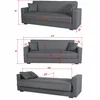 Canapea Extensibila Star, 214x80x87 cm, Stofa - Gri picture - 5