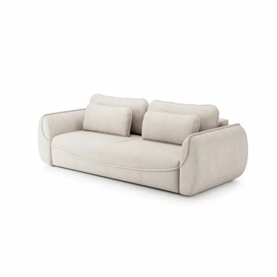 Canapea Extensibila Umea, 257x108x92 cm, Stofa, Beige picture - 5