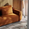 Canapea Extensibila Umea, 257x108x92 cm, Stofa, Caramiziu picture - 3