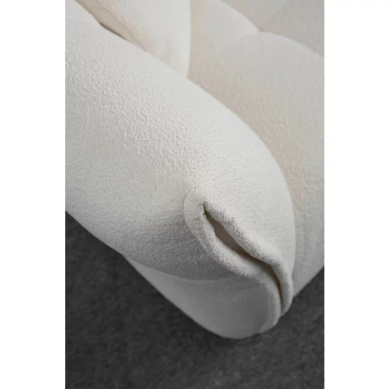 Canapea Fixa Boxer, 240x106x75 cm - Stofa Tip Boucle, Crem picture - 5