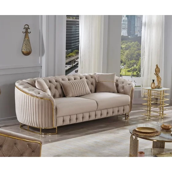 Canapea Galata 2 Locuri,  195x95x82 h cm, Velvet Beige 260 picture - 1