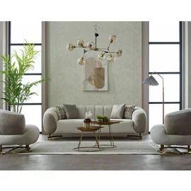 Canapea Palmera, 248x100x80 cm, Stofa/Microfibra - Gri Deschis/Taupe