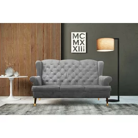 Canapea Venice, 187x94x103 cm, Catifea Gri