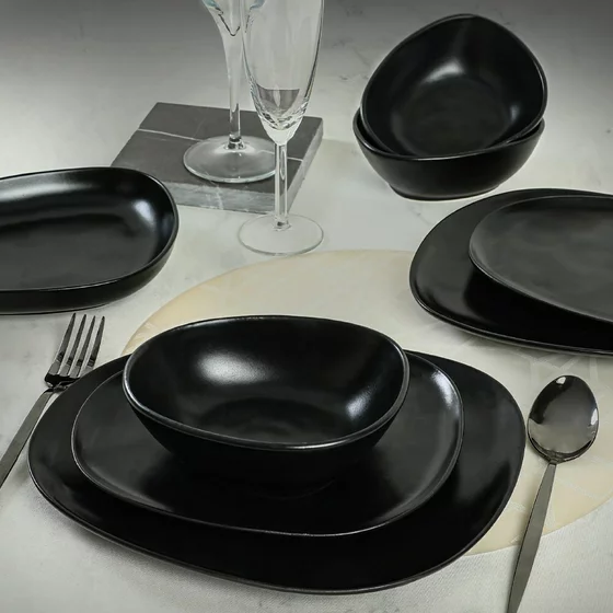 Ceramica Serviciu de Masa (24 Bucati) CTKYEMEKTETRA9560000000024 - Negru picture - 2