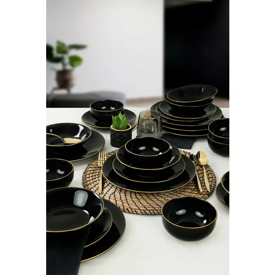 Ceramica Serviciu de Masa (24 Bucati) TY040424F650A841600MAET600 - Negru/Auriu picture - 1