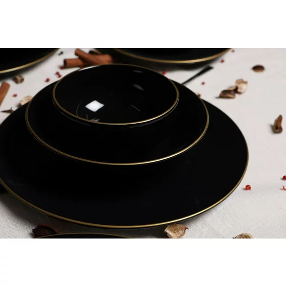 Ceramica Serviciu de Masa (24 Bucati) TY040424F650A841600MAET600 - Negru/Auriu picture - 4