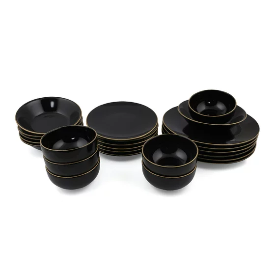Ceramica Serviciu de Masa (24 Bucati) TY040424F650A841600MAET600 - Negru/Auriu picture - 10