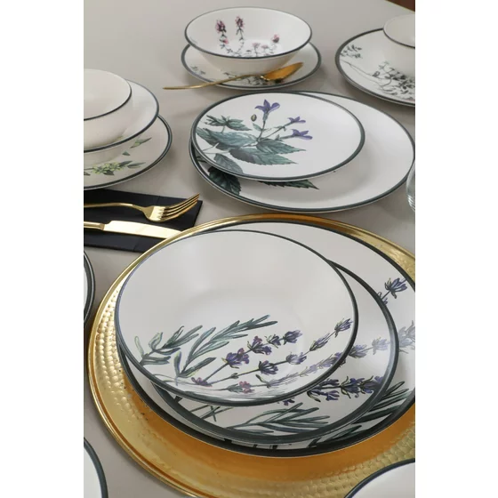 Ceramica Serviciu de Masa (24 Bucati) TY140524F022A29DM00MAET600 -Alb/Verde/Violet/Negru picture - 5