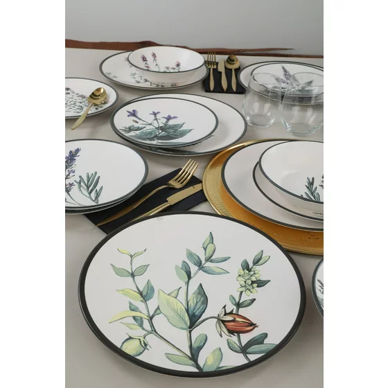 Ceramica Serviciu de Masa (24 Bucati) TY140524F022A29DM00MAET600 -Alb/Verde/Violet/Negru picture - 6