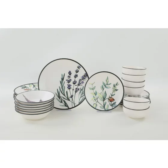 Ceramica Serviciu de Masa (24 Bucati) TY140524F022A29DM00MAET600 -Alb/Verde/Violet/Negru picture - 8