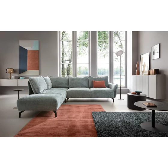 Coltar Bella, 274x230x74-85 cm, Stofa, Verde Mint picture - 1