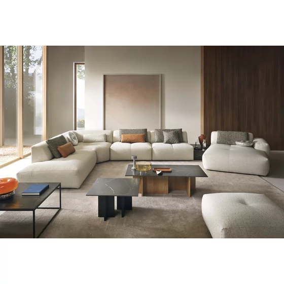 Coltar Calm + Masuta Cafea, 512x280x145x65 cm, Stofa Beige picture - 1