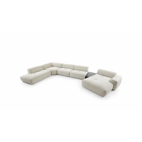 Coltar Calm + Masuta Cafea, 512x280x145x65 cm, Stofa Beige picture - 4