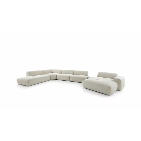 Coltar Calm + Masuta Cafea, 512x280x145x65 cm, Stofa Beige picture - 5