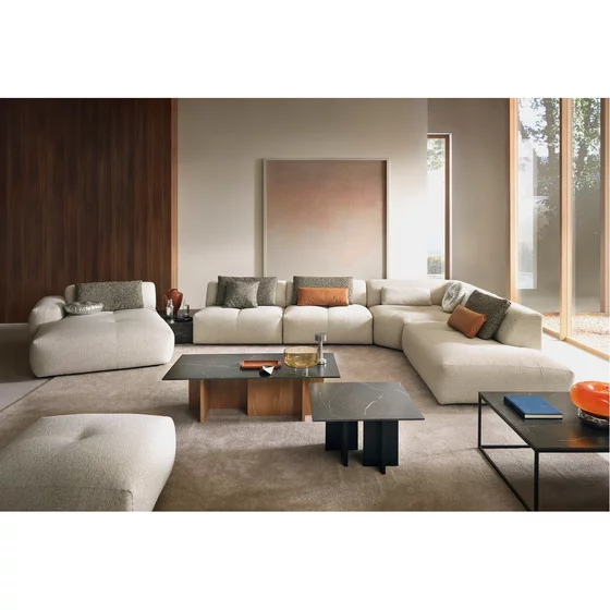 Coltar Calm + Masuta Cafea, 512x280x145x65 cm, Stofa Beige picture - 7