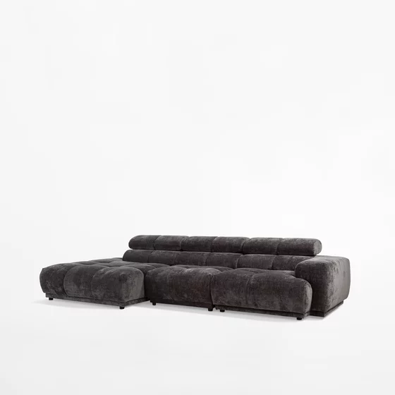 Coltar Chani PR2, 320x150x71-86 cm, Stofa, Grafit picture - 3