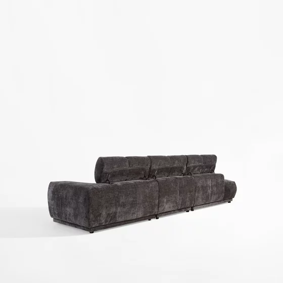 Coltar Chani PR2, 320x150x71-86 cm, Stofa, Grafit picture - 5