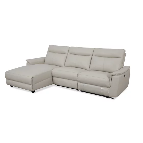 Coltar Cu Recliner Fisher U50763M, 259x162.5x101.5 h cm, Piele Naturala, Crem picture - 5