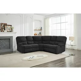 Coltar cu Recliner Martina, 274x274x104 cm, Stofa, Gri Inchis