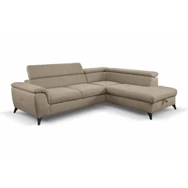 Coltar Extensibil Aldeia, 251.5x200x70/90 cm, Stofa - Beige Inchis