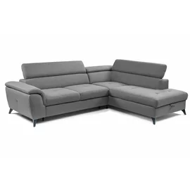 Coltar Extensibil Aldeia, 251.5x200x70/90 cm, Stofa - Gri Deschis