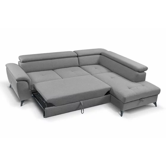 Coltar Extensibil Aldeia, 251.5x200x70/90 cm, Stofa - Gri Deschis picture - 5