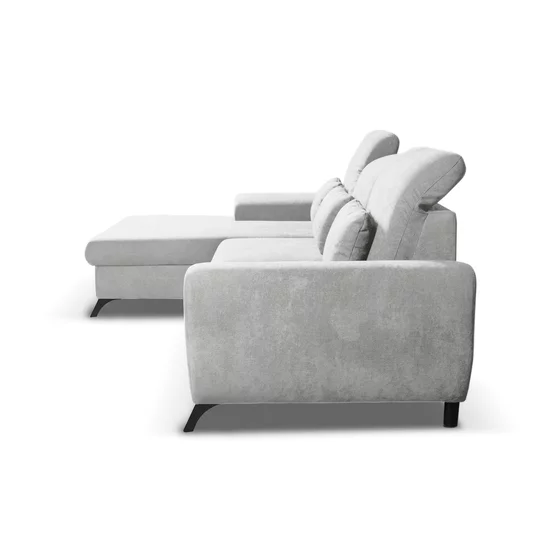 Coltar Extensibil Alta, 279x172x70-96 cm, Stofa, Gri Deschis picture - 3