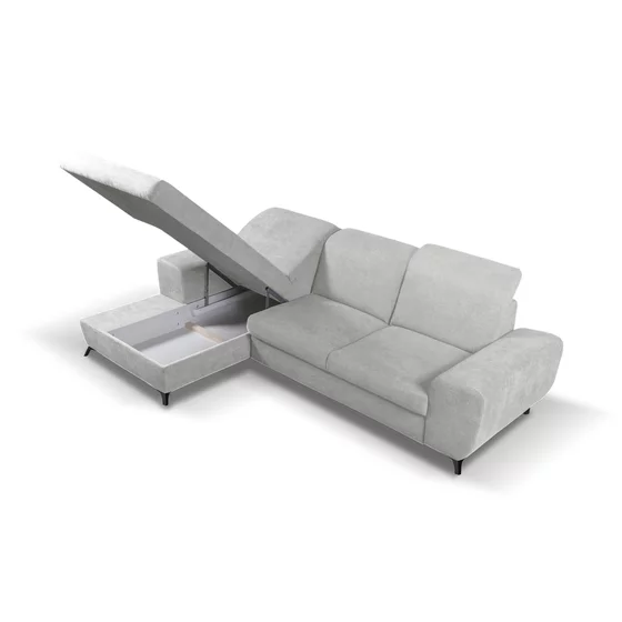 Coltar Extensibil Alta, 279x172x70-96 cm, Stofa, Gri Deschis picture - 6