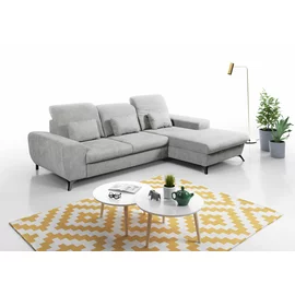 Coltar Extensibil Alta, 279x172x70-96 cm, Stofa, Gri Deschis