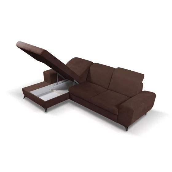 Coltar Extensibil Alta, 279x172x70-96 cm, Stofa, Maro picture - 5