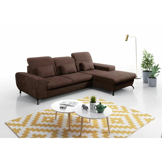 Coltar Extensibil Alta, 279x172x70-96 cm, Stofa, Maro picture - 6