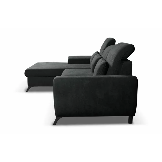 Coltar Extensibil Alta, 279x172x70-96 cm, Stofa, Negru picture - 4