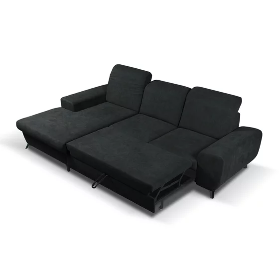 Coltar Extensibil Alta, 279x172x70-96 cm, Stofa, Negru picture - 5