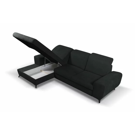 Coltar Extensibil Alta, 279x172x70-96 cm, Stofa, Negru picture - 6