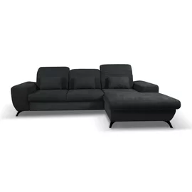 Coltar Extensibil Alta, 279x172x70-96 cm, Stofa, Negru