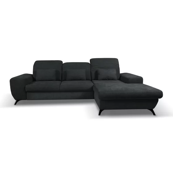 Coltar Extensibil Alta, 279x172x70-96 cm, Stofa, Negru picture - 2