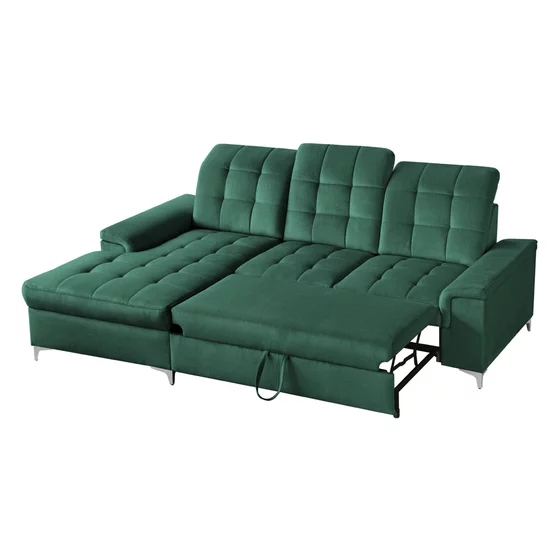 Coltar Extensibil Ariado, 254x187x94-110 cm, Stofa - Verde picture - 3