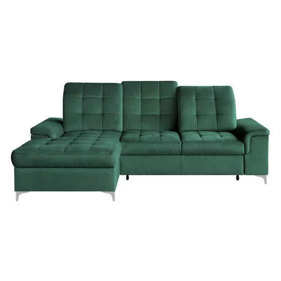 Coltar Extensibil Ariado, 254x187x94-110 cm, Stofa - Verde picture - 1