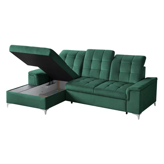 Coltar Extensibil Ariado, 254x187x94-110 cm, Stofa - Verde picture - 5
