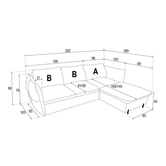 Coltar Extensibil Ballo PR1, 262x189x86 cm, Gri Antracit picture - 6