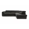 Coltar Extensibil Bluvel II,  285x202x78-99 h cm, Stofa, Negru picture - 1