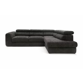 Coltar Extensibil Bluvel II,  285x202x78-99 h cm, Stofa, Negru