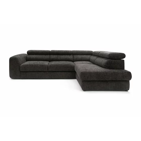 Coltar Extensibil Bluvel II,  285x202x78-99 h cm, Stofa, Negru picture - 1