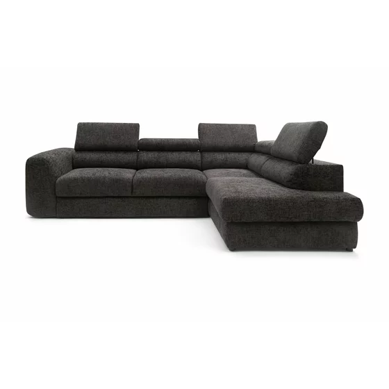 Coltar Extensibil Bluvel II,  285x202x78-99 h cm, Stofa, Negru picture - 2